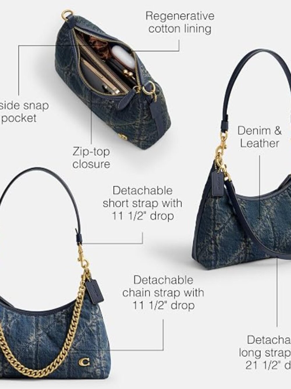 COACH Juliet Shoulder Bag 25 - Picture 4 of 5